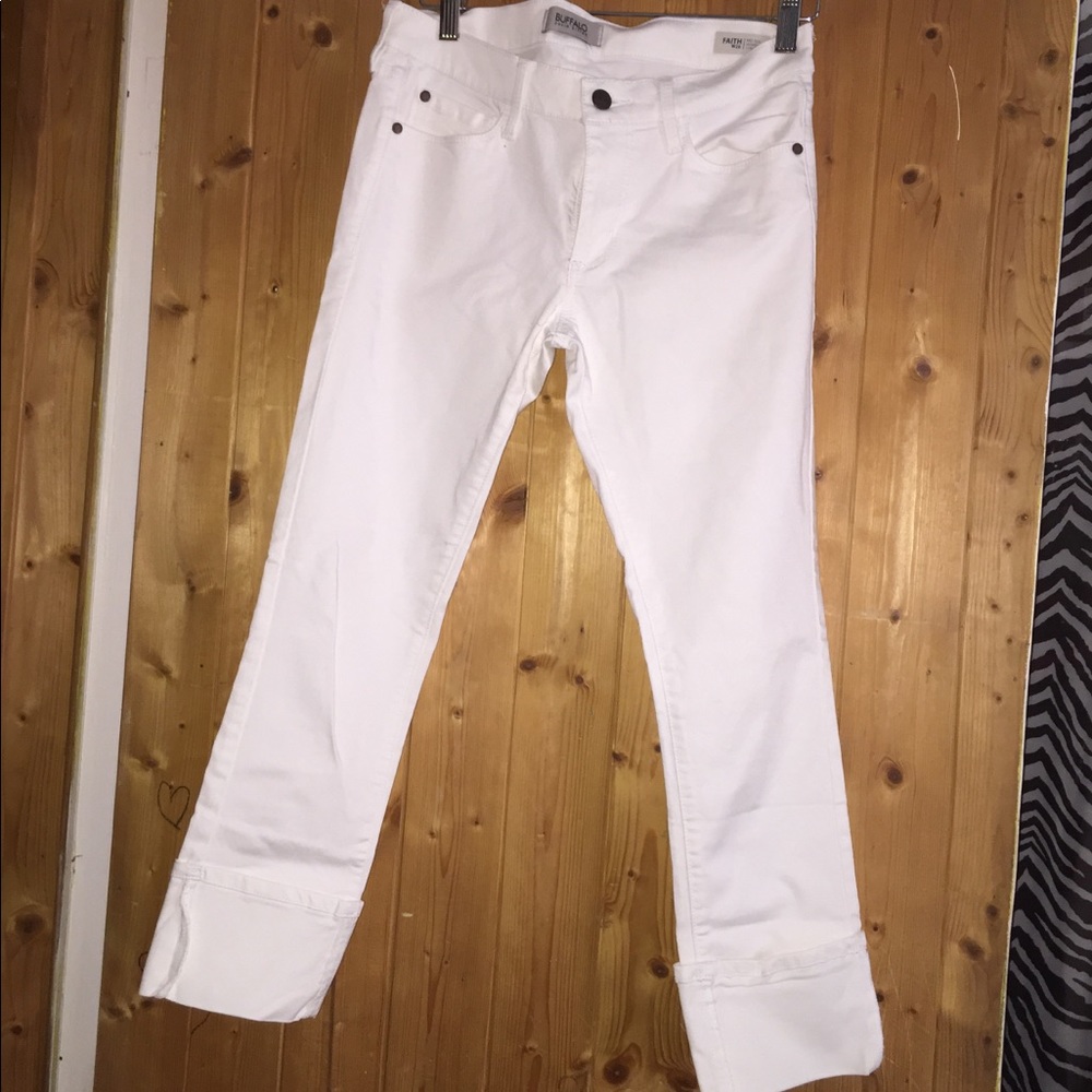 Buffalo white mid rise skinny stretch jeans